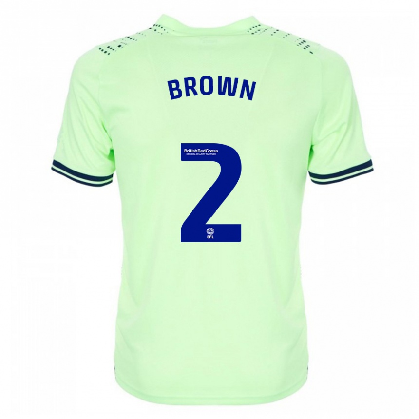 Herren Fußball Ashlee Brown #2 Marine Auswärtstrikot Trikot 2023/24 T-Shirt Luxemburg