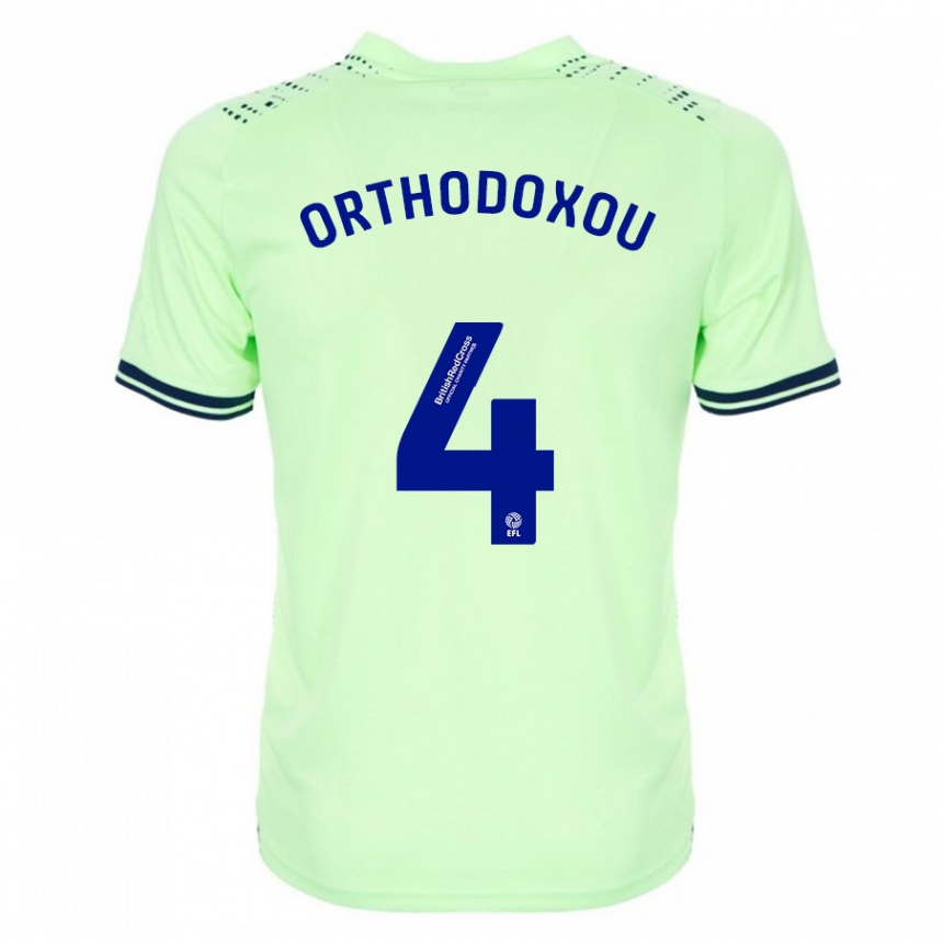 Herren Fußball Francesca Orthodoxou #4 Marine Auswärtstrikot Trikot 2023/24 T-Shirt Luxemburg