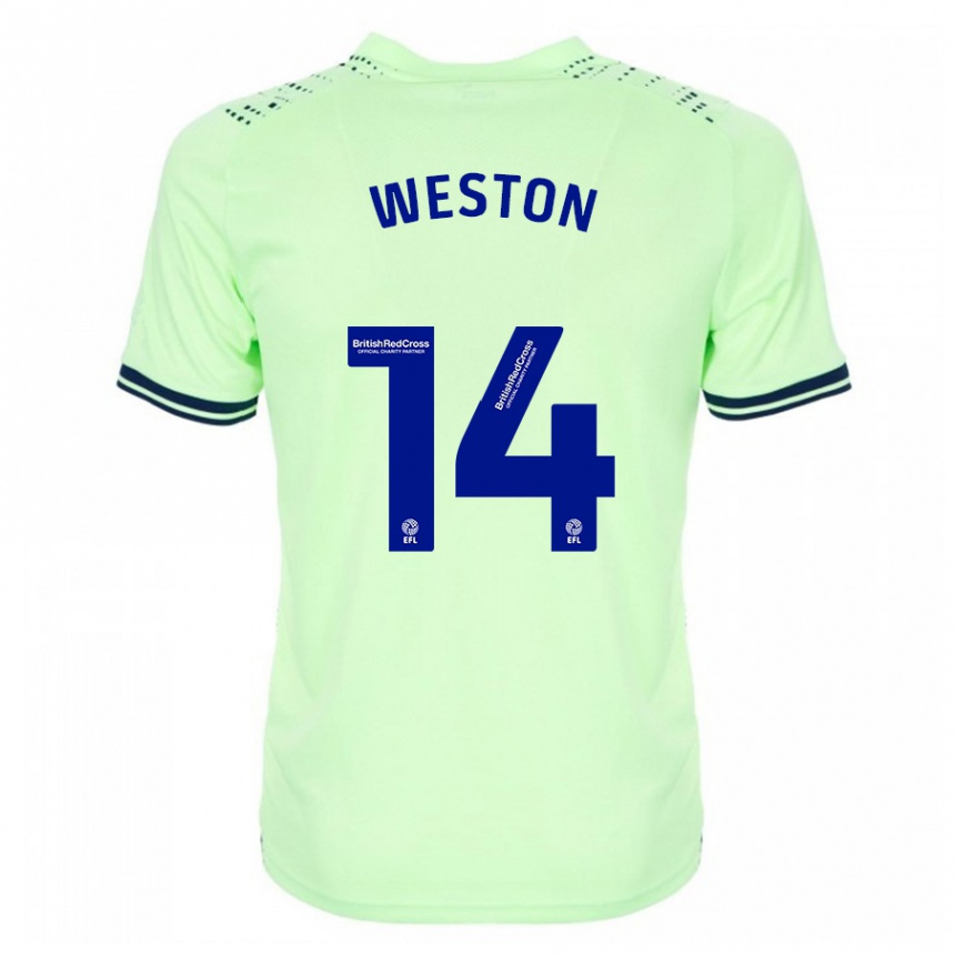 Herren Fußball Steph Weston #14 Marine Auswärtstrikot Trikot 2023/24 T-Shirt Luxemburg