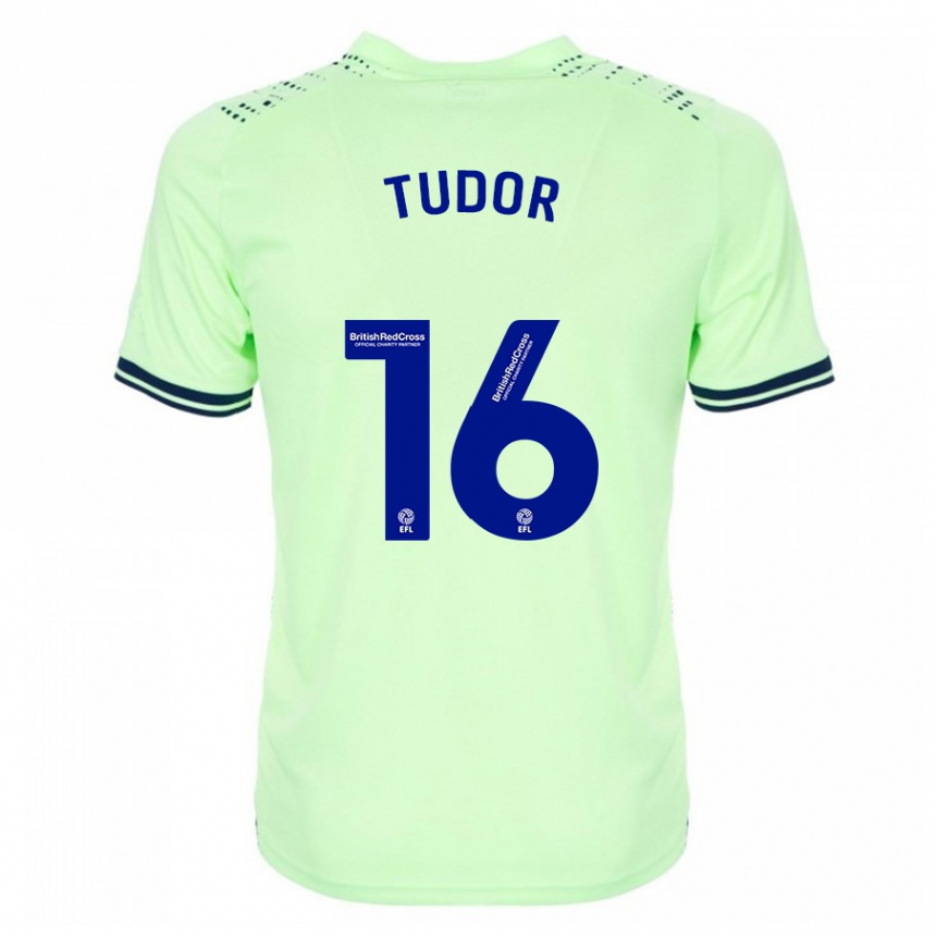 Herren Fußball Sophie Tudor #16 Marine Auswärtstrikot Trikot 2023/24 T-Shirt Luxemburg