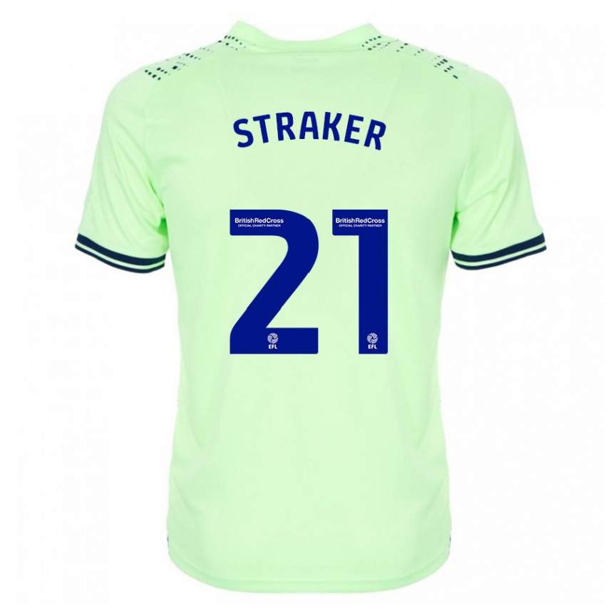 Herren Fußball Jannelle Straker #21 Marine Auswärtstrikot Trikot 2023/24 T-Shirt Luxemburg