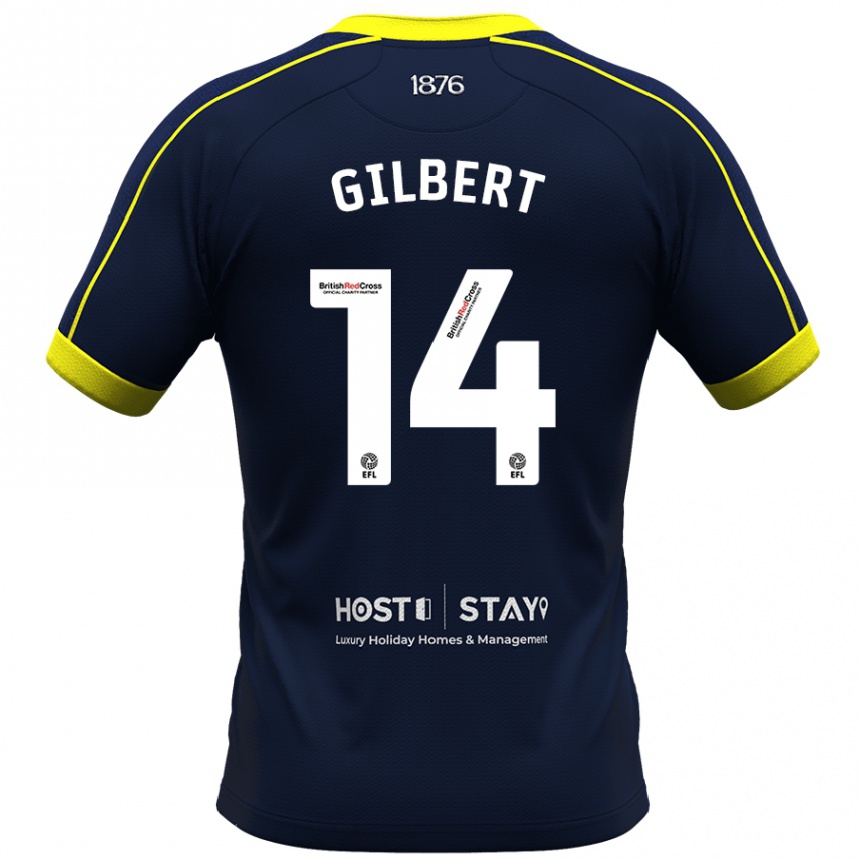 Herren Fußball Alex Gilbert #14 Marine Auswärtstrikot Trikot 2023/24 T-Shirt Luxemburg