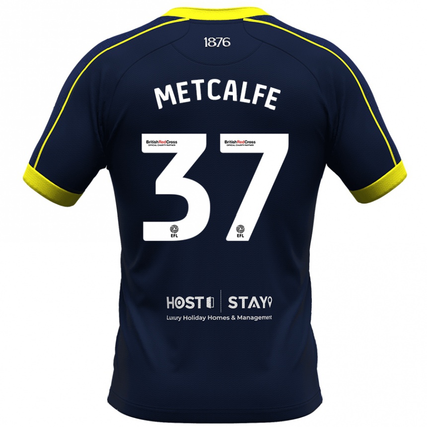 Herren Fußball Max Metcalfe #37 Marine Auswärtstrikot Trikot 2023/24 T-Shirt Luxemburg