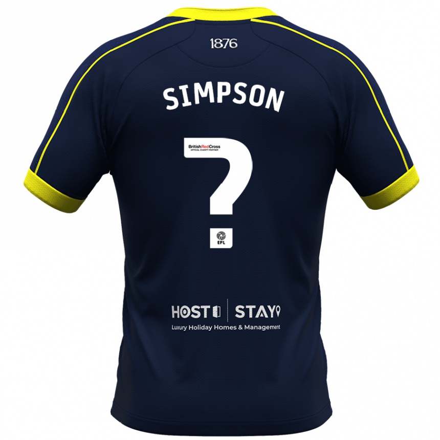 Herren Fußball Nathan Simpson #0 Marine Auswärtstrikot Trikot 2023/24 T-Shirt Luxemburg