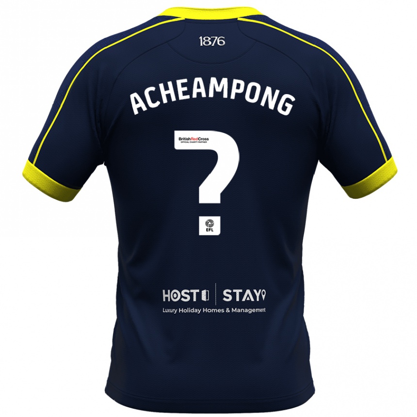 Herren Fußball Prince Acheampong #0 Marine Auswärtstrikot Trikot 2023/24 T-Shirt Luxemburg
