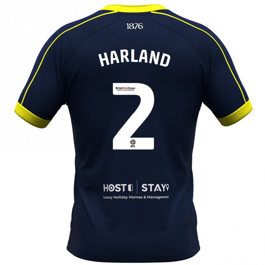 Herren Fußball Jane Harland #2 Marine Auswärtstrikot Trikot 2023/24 T-Shirt Luxemburg