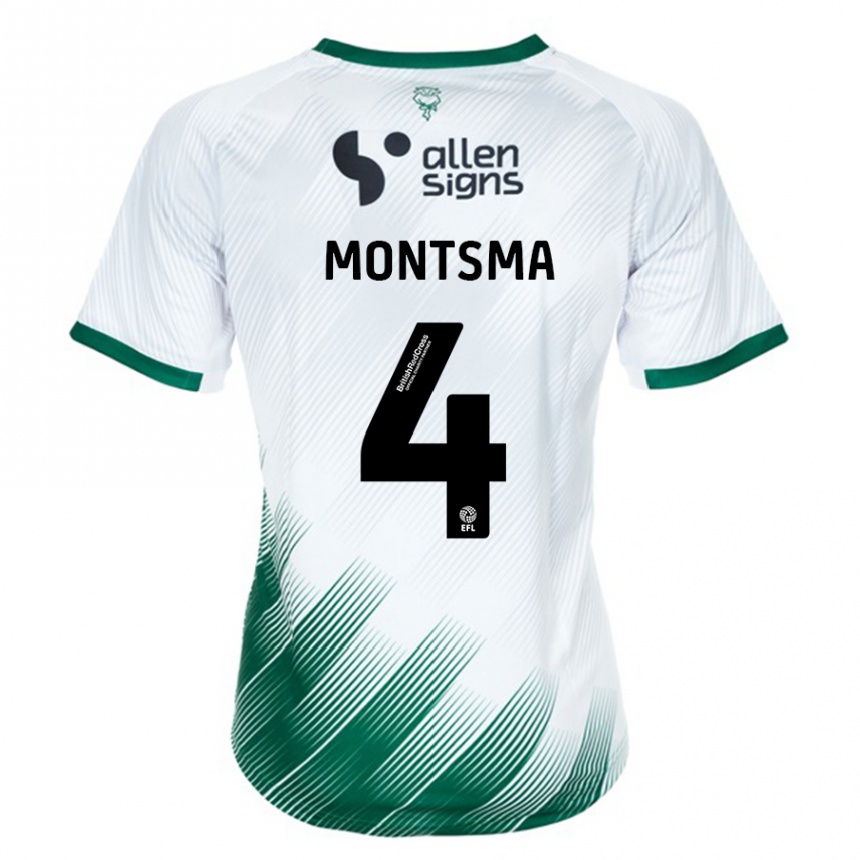 Herren Fußball Lewis Montsma #4 Weiß Auswärtstrikot Trikot 2023/24 T-Shirt Luxemburg