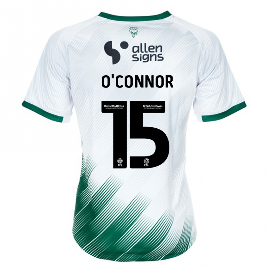 Herren Fußball Paudie O'connor #15 Weiß Auswärtstrikot Trikot 2023/24 T-Shirt Luxemburg