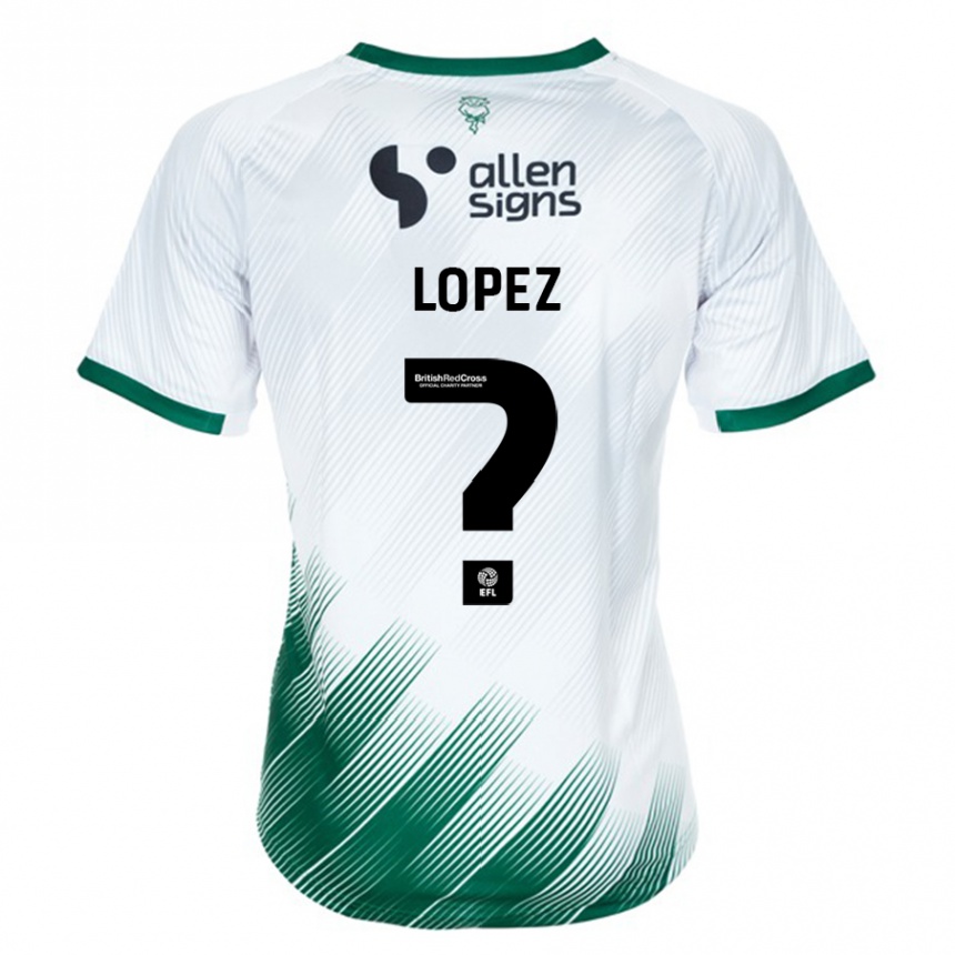 Herren Fußball Jersey Lopez #0 Weiß Auswärtstrikot Trikot 2023/24 T-Shirt Luxemburg