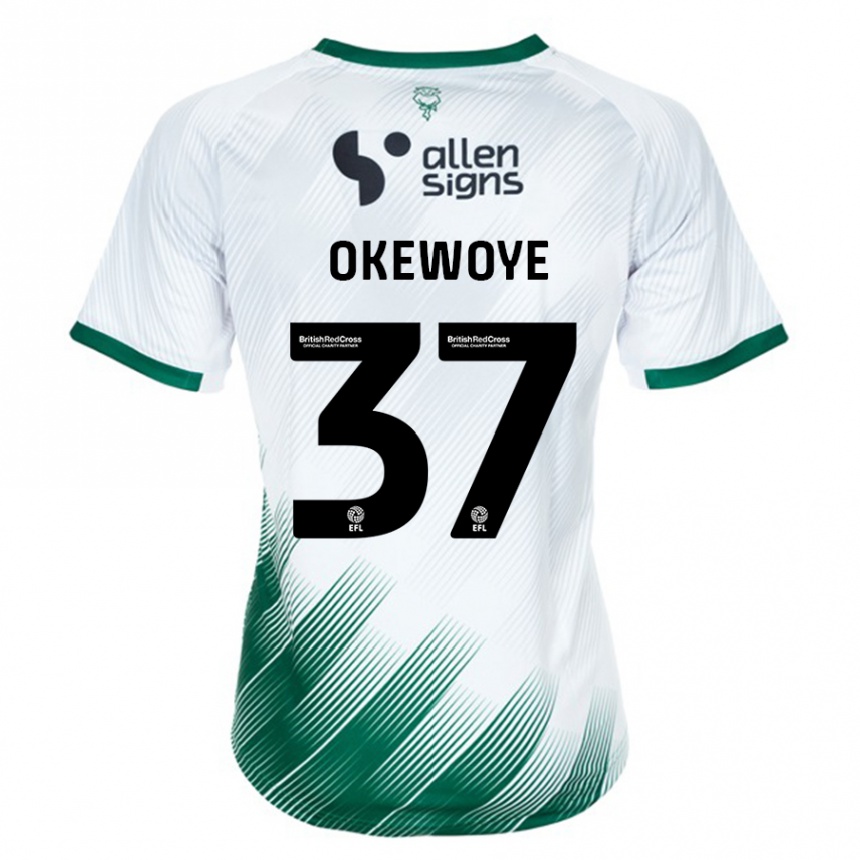 Herren Fußball Gbolahan Okewoye #37 Weiß Auswärtstrikot Trikot 2023/24 T-Shirt Luxemburg