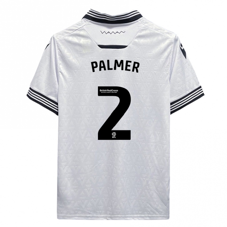 Herren Fußball Liam Palmer #2 Weiß Auswärtstrikot Trikot 2023/24 T-Shirt Luxemburg