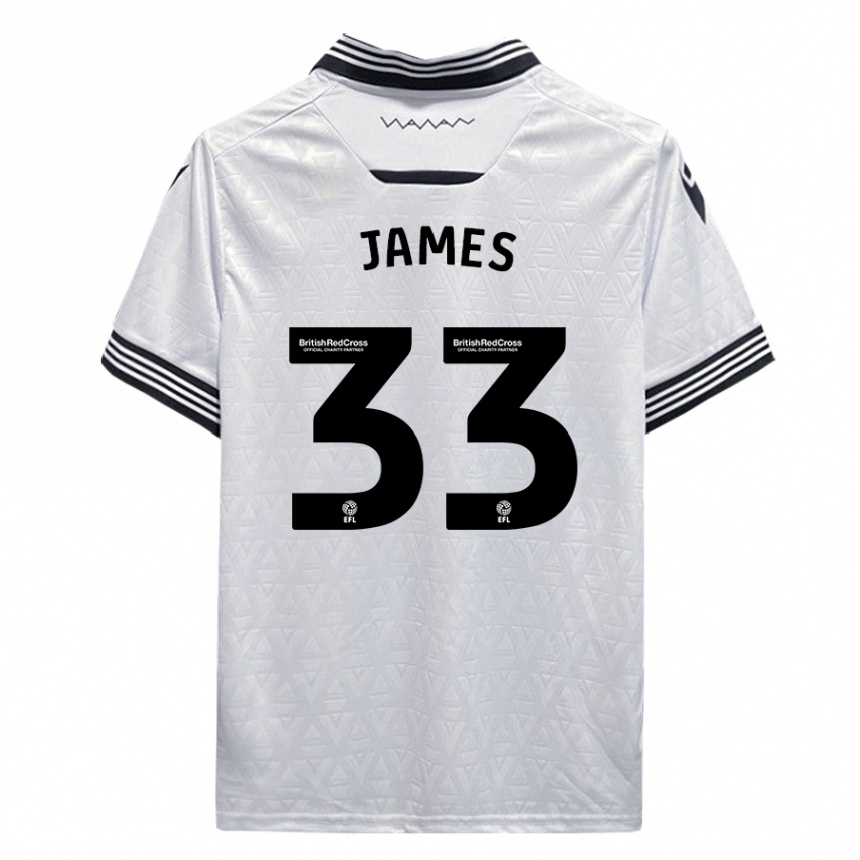 Herren Fußball Reece James #33 Weiß Auswärtstrikot Trikot 2023/24 T-Shirt Luxemburg