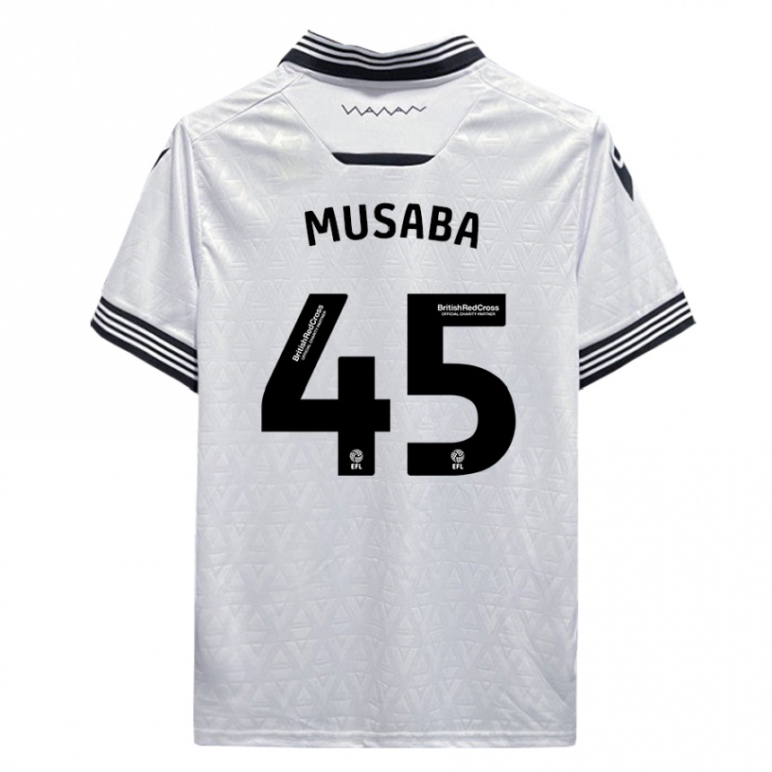 Herren Fußball Anthony Musaba #45 Weiß Auswärtstrikot Trikot 2023/24 T-Shirt Luxemburg
