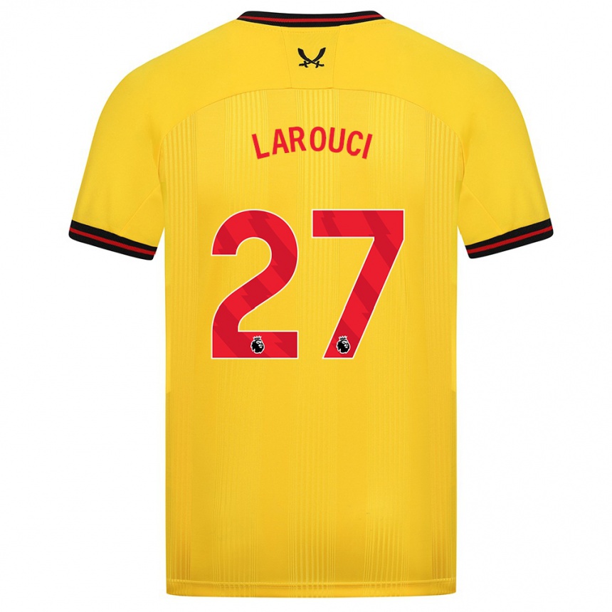 Herren Fußball Yasser Larouci #27 Gelb Auswärtstrikot Trikot 2023/24 T-Shirt Luxemburg