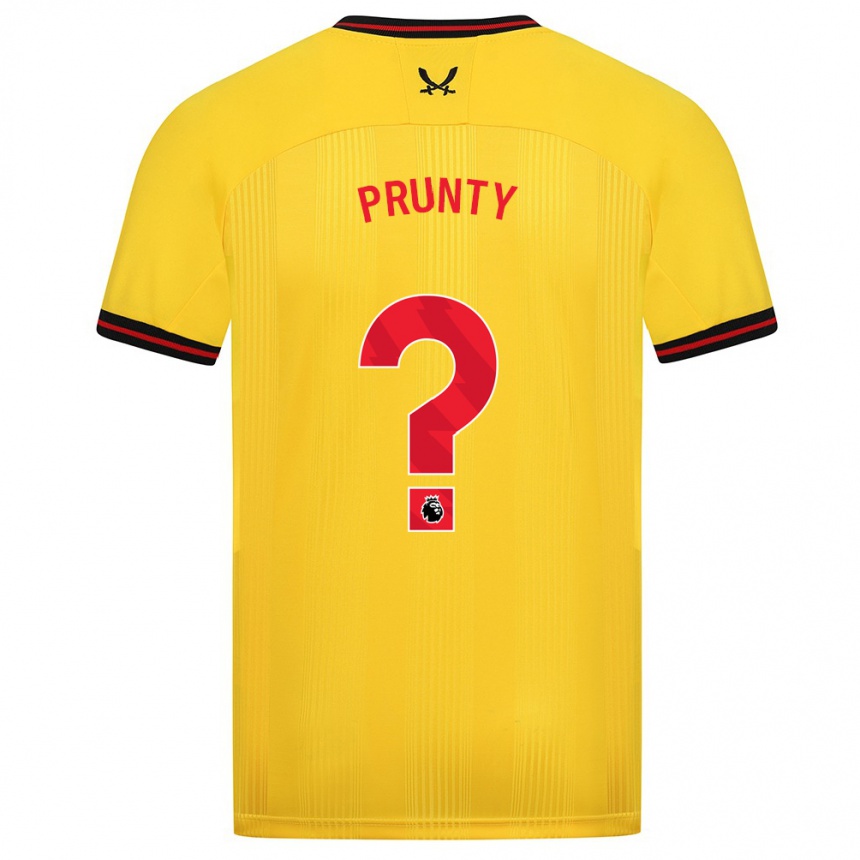 Herren Fußball Jayden Prunty #0 Gelb Auswärtstrikot Trikot 2023/24 T-Shirt Luxemburg
