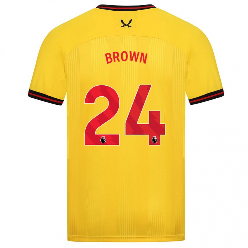 Herren Fußball Rachel Brown #24 Gelb Auswärtstrikot Trikot 2023/24 T-Shirt Luxemburg