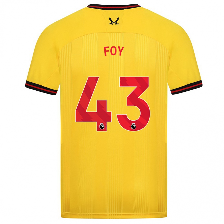 Herren Fußball Gus Foy #43 Gelb Auswärtstrikot Trikot 2023/24 T-Shirt Luxemburg