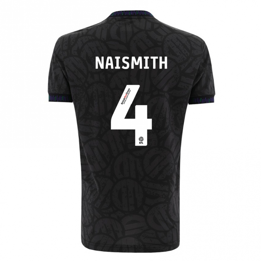 Herren Fußball Kal Naismith #4 Schwarz Auswärtstrikot Trikot 2023/24 T-Shirt Luxemburg