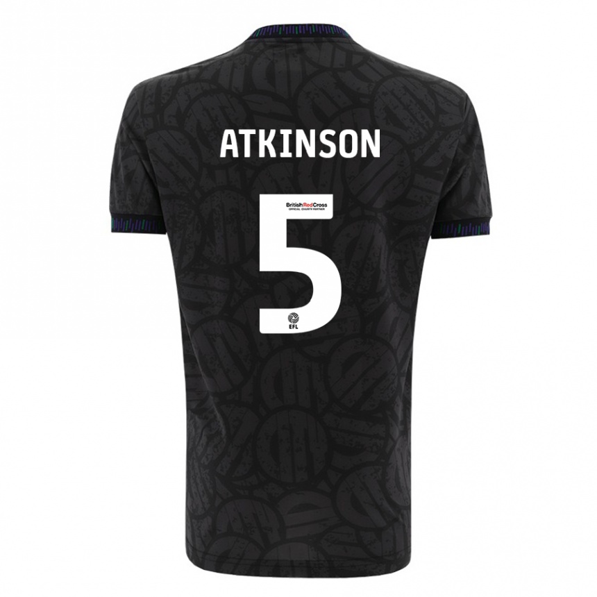 Herren Fußball Rob Atkinson #5 Schwarz Auswärtstrikot Trikot 2023/24 T-Shirt Luxemburg