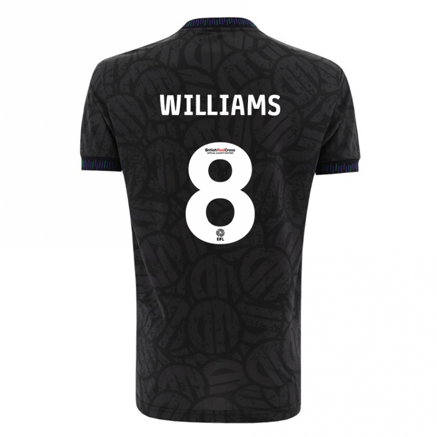 Herren Fußball Joe Williams #8 Schwarz Auswärtstrikot Trikot 2023/24 T-Shirt Luxemburg