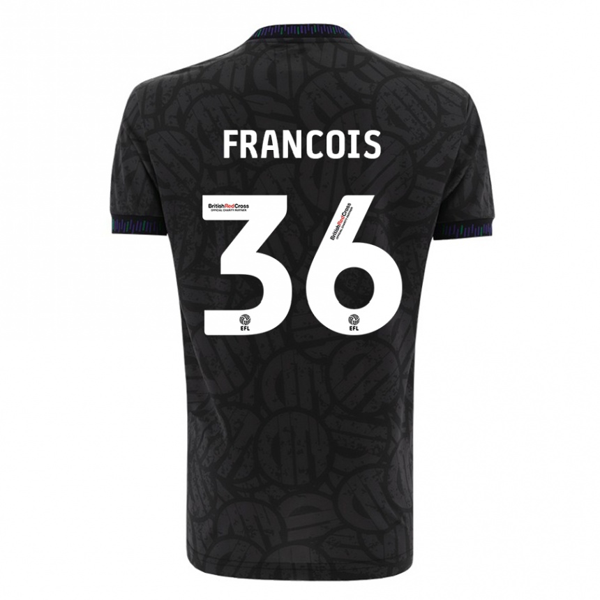 Herren Fußball Marlee Francois #36 Schwarz Auswärtstrikot Trikot 2023/24 T-Shirt Luxemburg