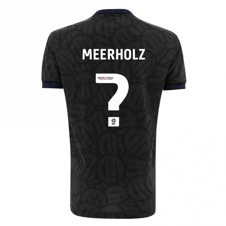 Herren Fußball Jed Meerholz #0 Schwarz Auswärtstrikot Trikot 2023/24 T-Shirt Luxemburg