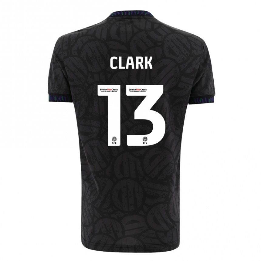 Herren Fußball Olivia Clark #13 Schwarz Auswärtstrikot Trikot 2023/24 T-Shirt Luxemburg