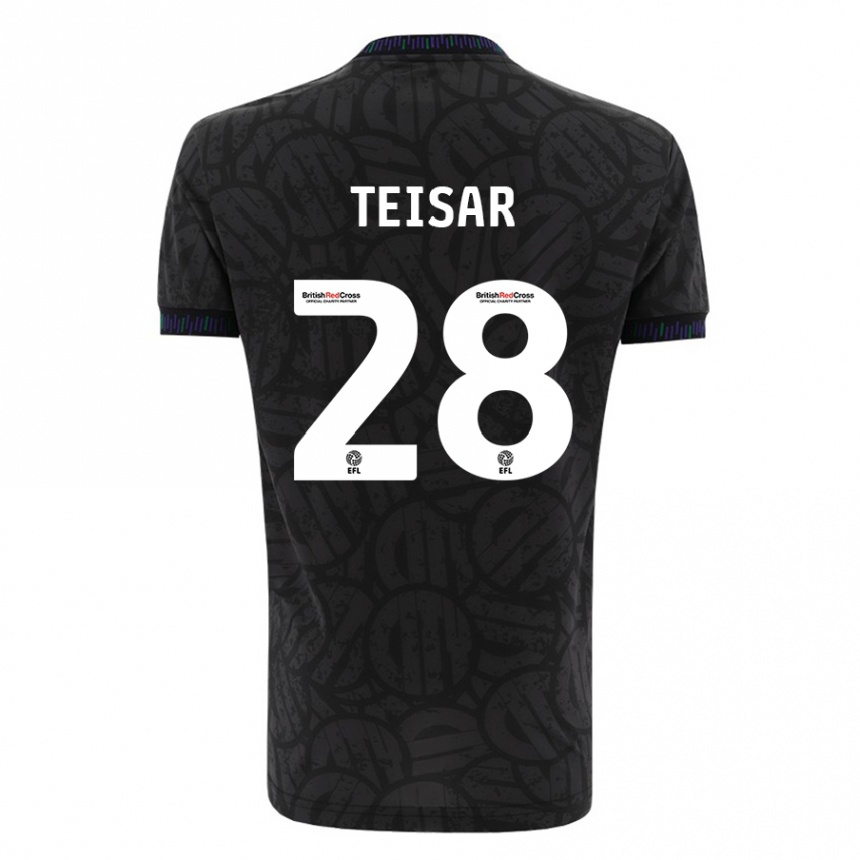 Herren Fußball Tianna Teisar #28 Schwarz Auswärtstrikot Trikot 2023/24 T-Shirt Luxemburg