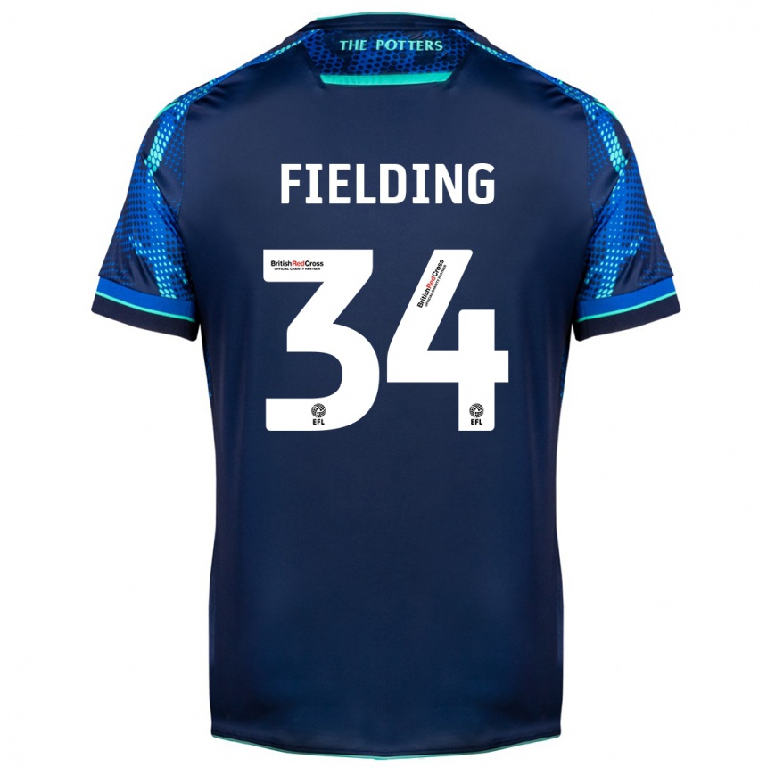 Herren Fußball Frank Fielding #34 Marine Auswärtstrikot Trikot 2023/24 T-Shirt Luxemburg