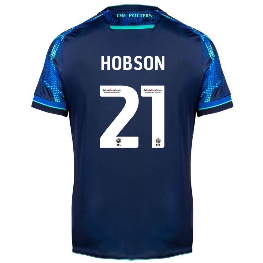 Herren Fußball Elizabeth Hobson #21 Marine Auswärtstrikot Trikot 2023/24 T-Shirt Luxemburg