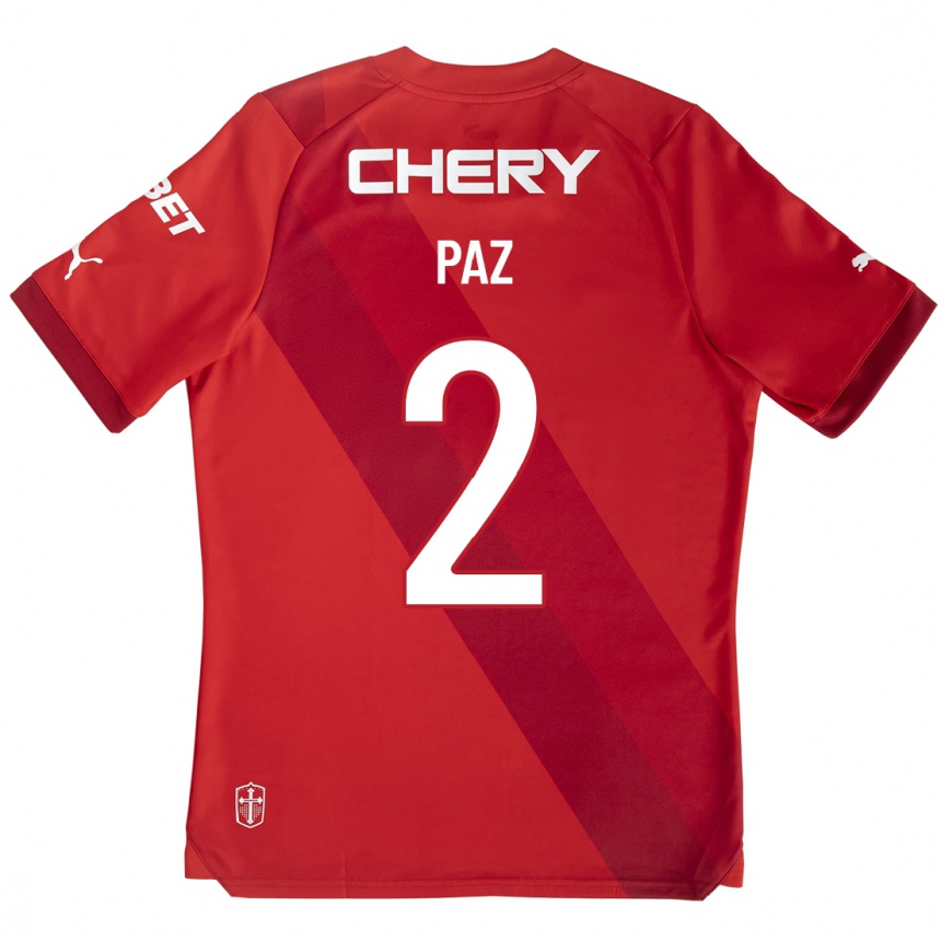 Herren Fußball Nehuén Paz #2 Rot Auswärtstrikot Trikot 2023/24 T-Shirt Luxemburg