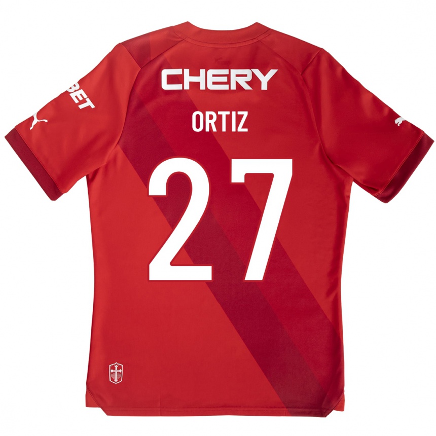 Herren Fußball Jorge Ortiz #27 Rot Auswärtstrikot Trikot 2023/24 T-Shirt Luxemburg