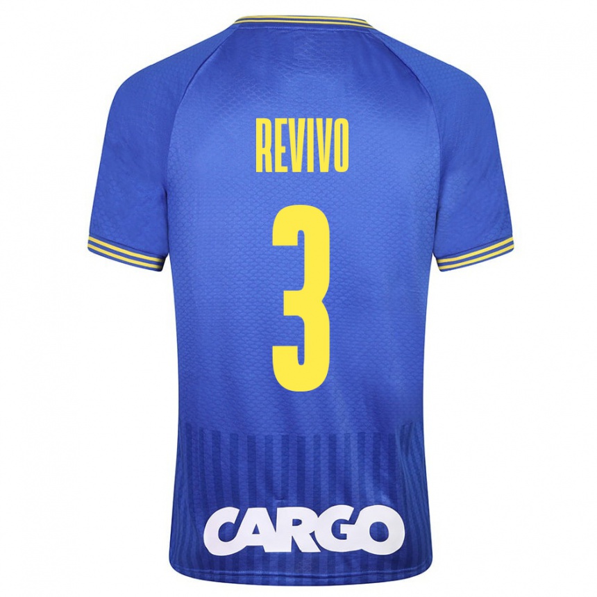 Herren Fußball Roy Revivo #3 Blau Auswärtstrikot Trikot 2023/24 T-Shirt Luxemburg