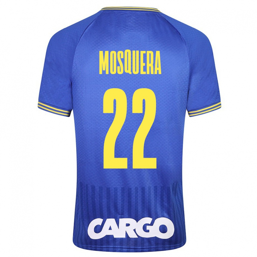 Herren Fußball Orlando Mosquera #22 Blau Auswärtstrikot Trikot 2023/24 T-Shirt Luxemburg