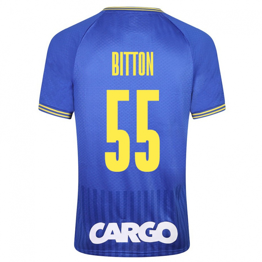 Herren Fußball Nir Bitton #55 Blau Auswärtstrikot Trikot 2023/24 T-Shirt Luxemburg