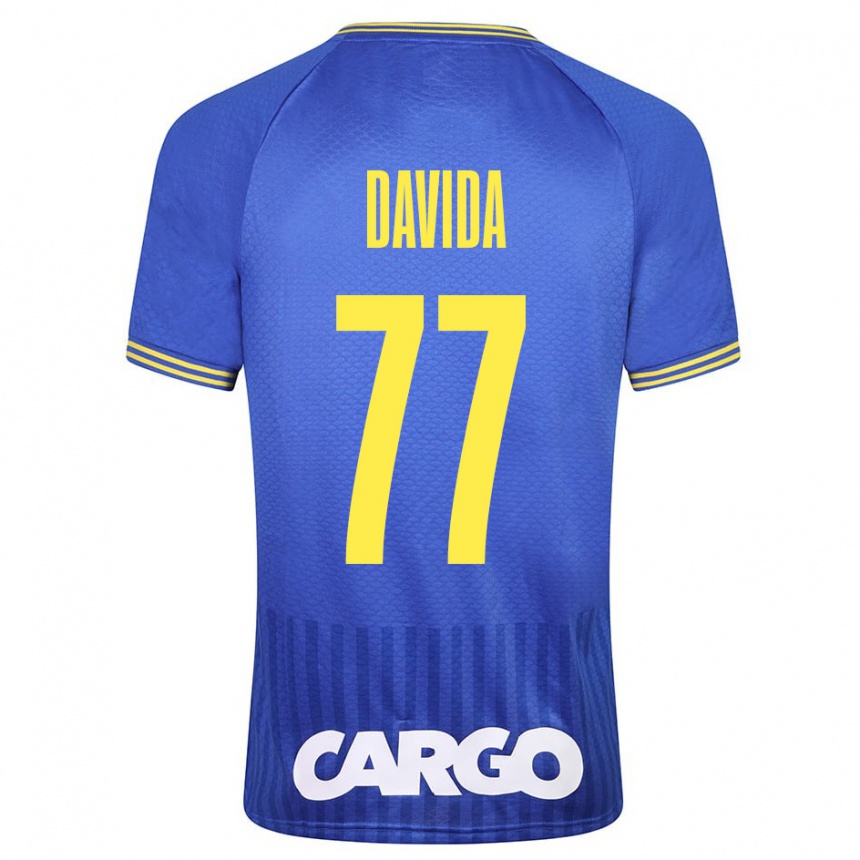 Herren Fußball Osher Davida #77 Blau Auswärtstrikot Trikot 2023/24 T-Shirt Luxemburg