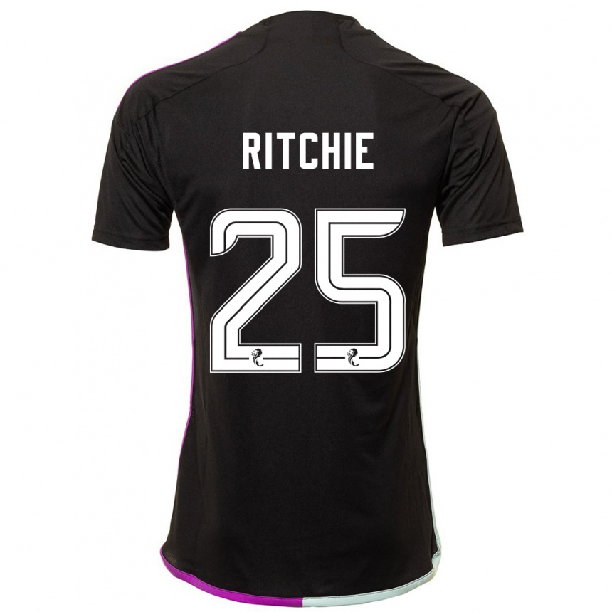 Herren Fußball Tom Ritchie #25 Schwarz Auswärtstrikot Trikot 2023/24 T-Shirt Luxemburg