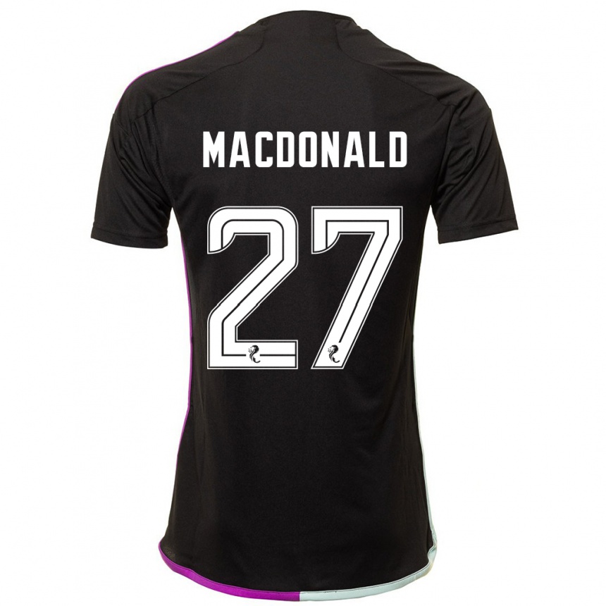 Herren Fußball Angus Macdonald #27 Schwarz Auswärtstrikot Trikot 2023/24 T-Shirt Luxemburg