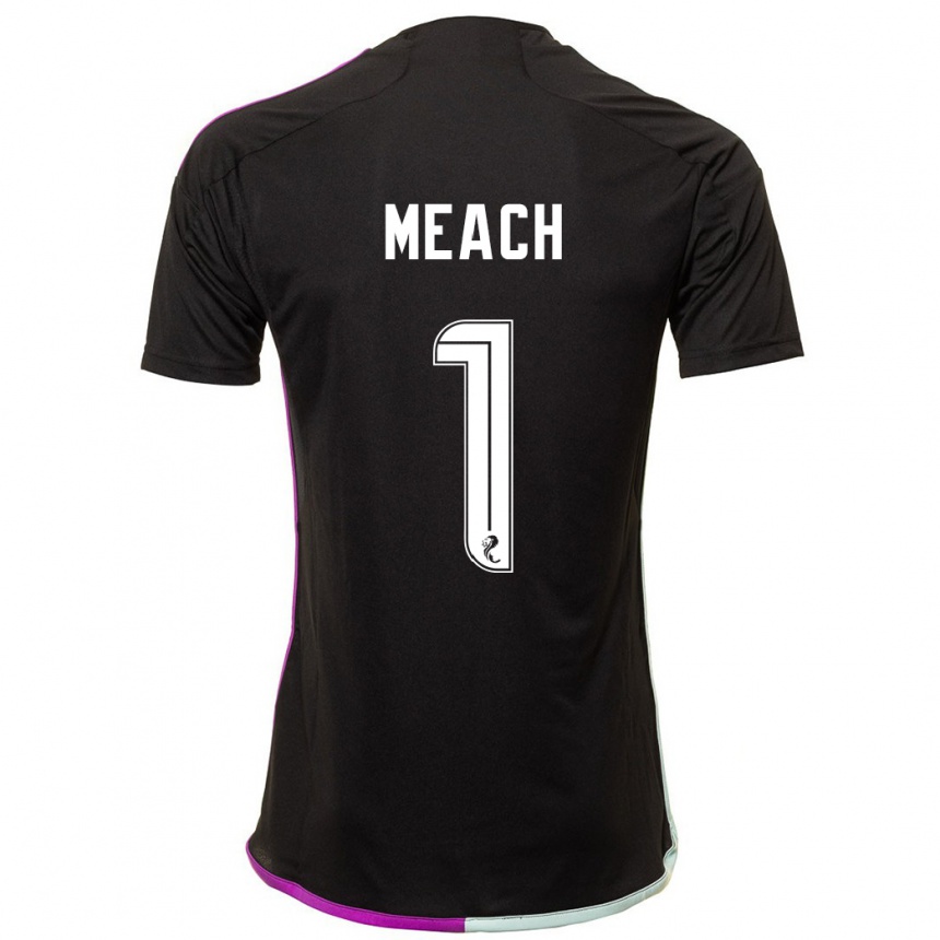 Herren Fußball Aaliyah-Jay Meach #1 Schwarz Auswärtstrikot Trikot 2023/24 T-Shirt Luxemburg