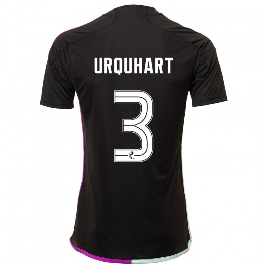 Herren Fußball Millie Urquhart #3 Schwarz Auswärtstrikot Trikot 2023/24 T-Shirt Luxemburg