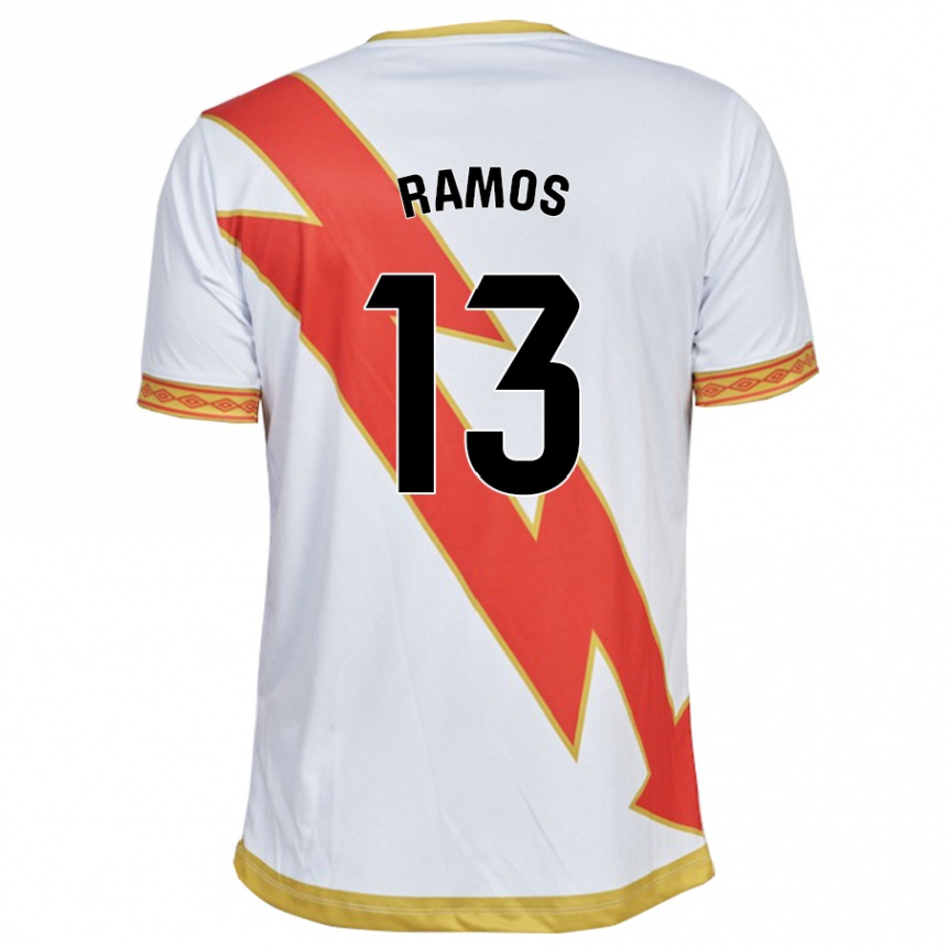 Damen Fußball Mario Ramos #13 Weiß Heimtrikot Trikot 2023/24 T-Shirt Luxemburg