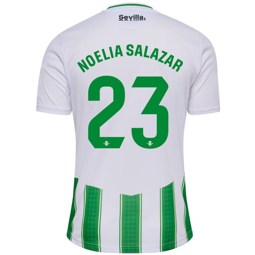 Damen Fußball Noelia Salazar #23 Weiß Heimtrikot Trikot 2023/24 T-Shirt Luxemburg