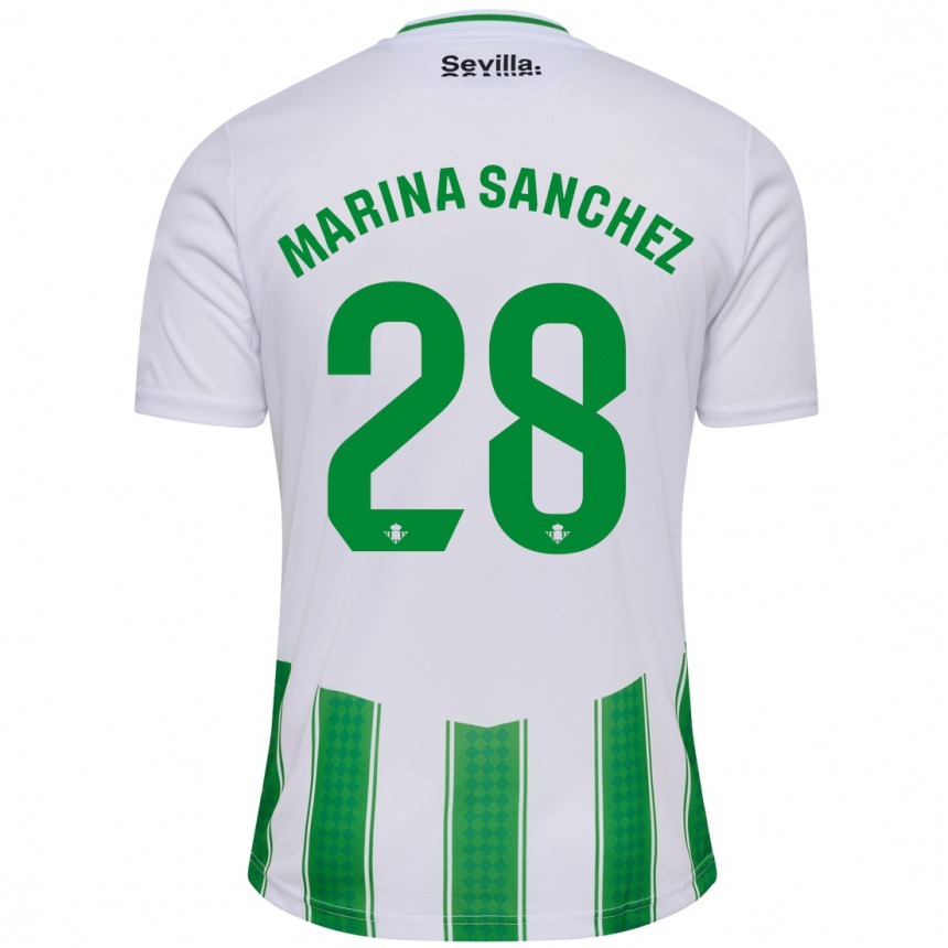 Damen Fußball Marina Sánchez #28 Weiß Heimtrikot Trikot 2023/24 T-Shirt Luxemburg