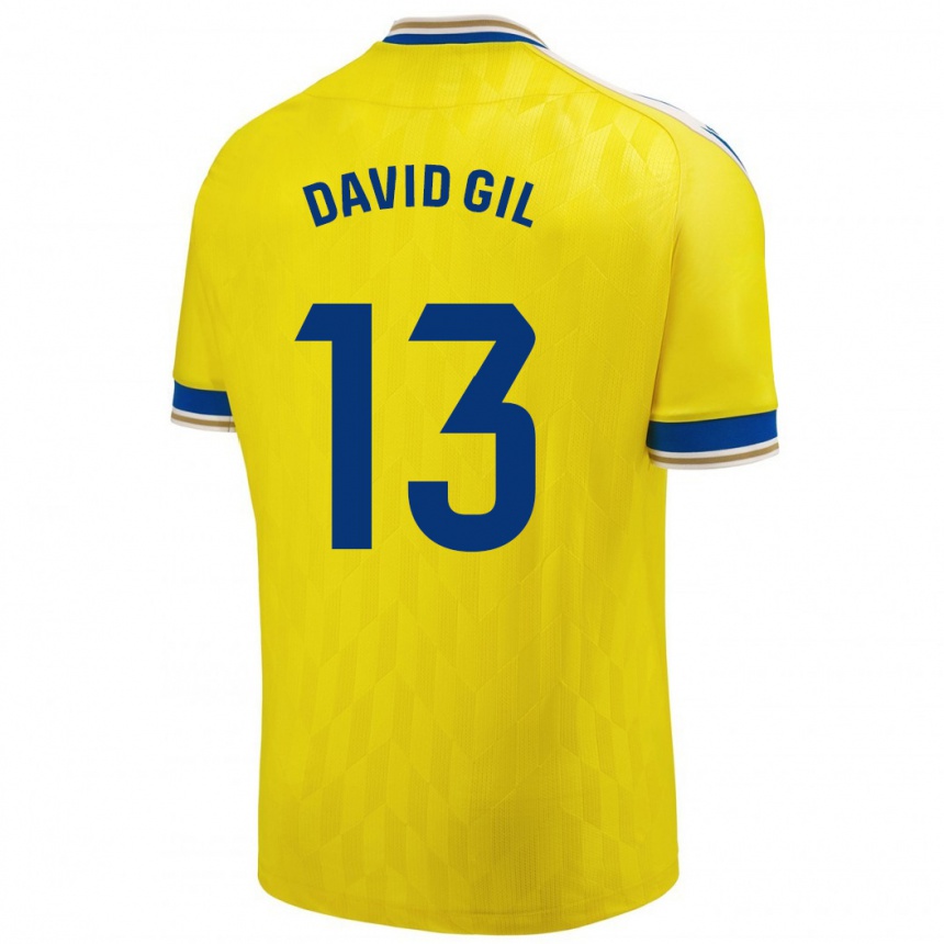 Damen Fußball David Gil #13 Gelb Heimtrikot Trikot 2023/24 T-Shirt Luxemburg