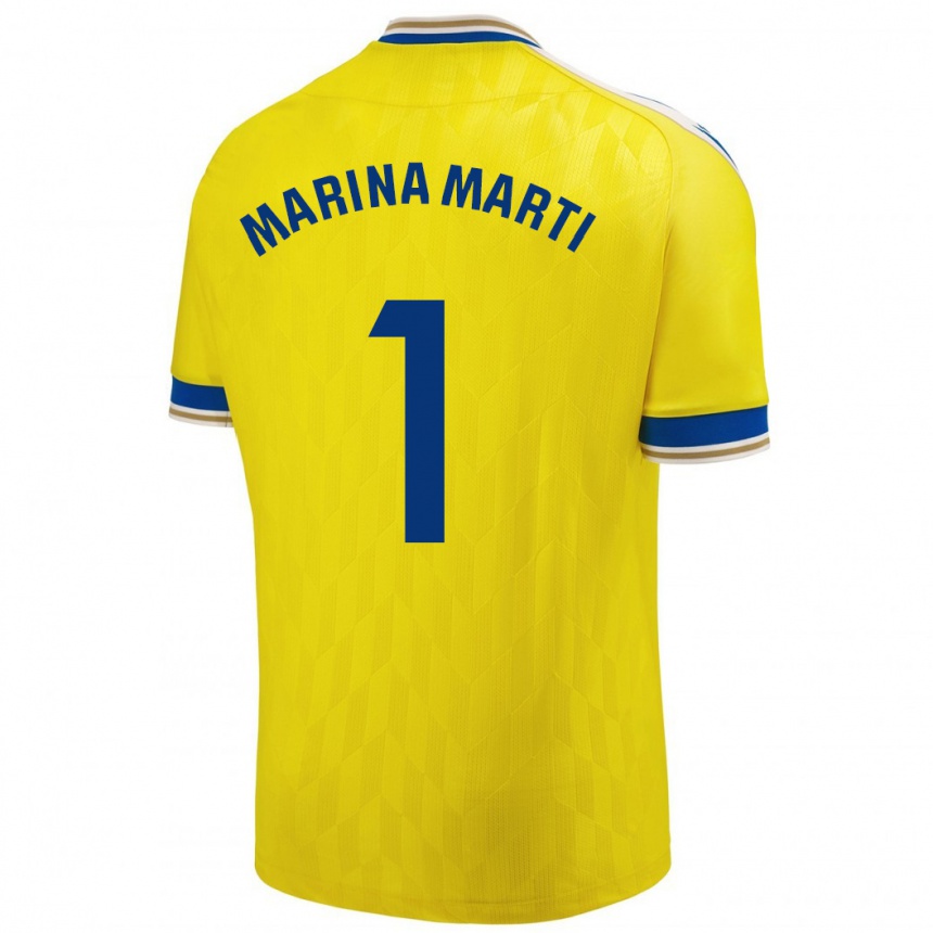 Damen Fußball Marina Martí #1 Gelb Heimtrikot Trikot 2023/24 T-Shirt Luxemburg