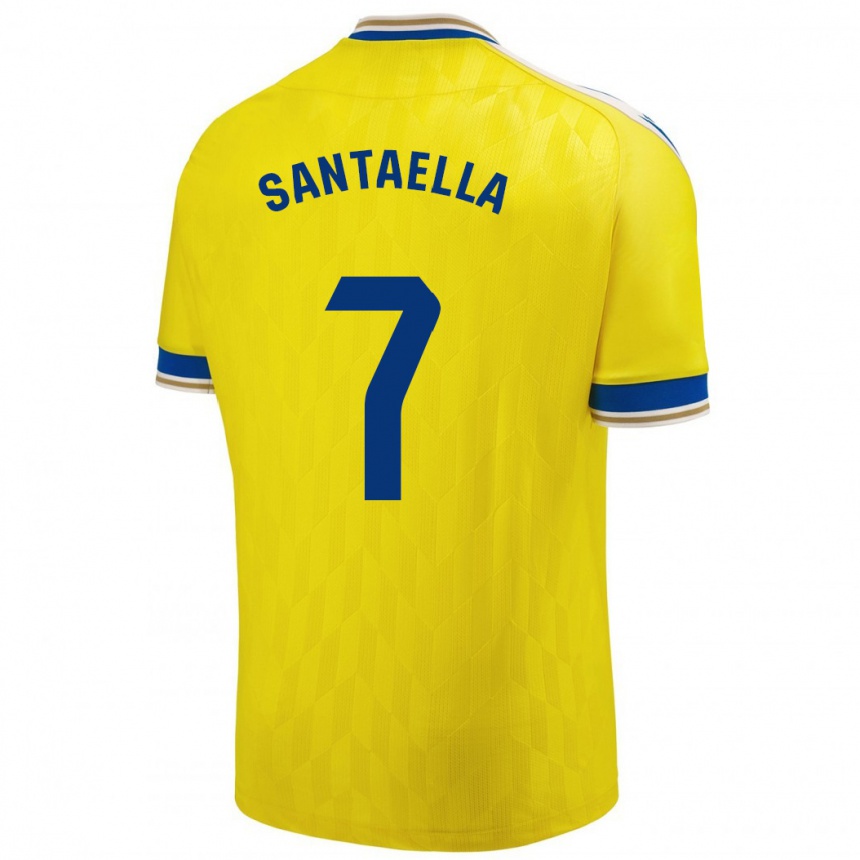 Damen Fußball Natalia Santaella Picón #7 Gelb Heimtrikot Trikot 2023/24 T-Shirt Luxemburg