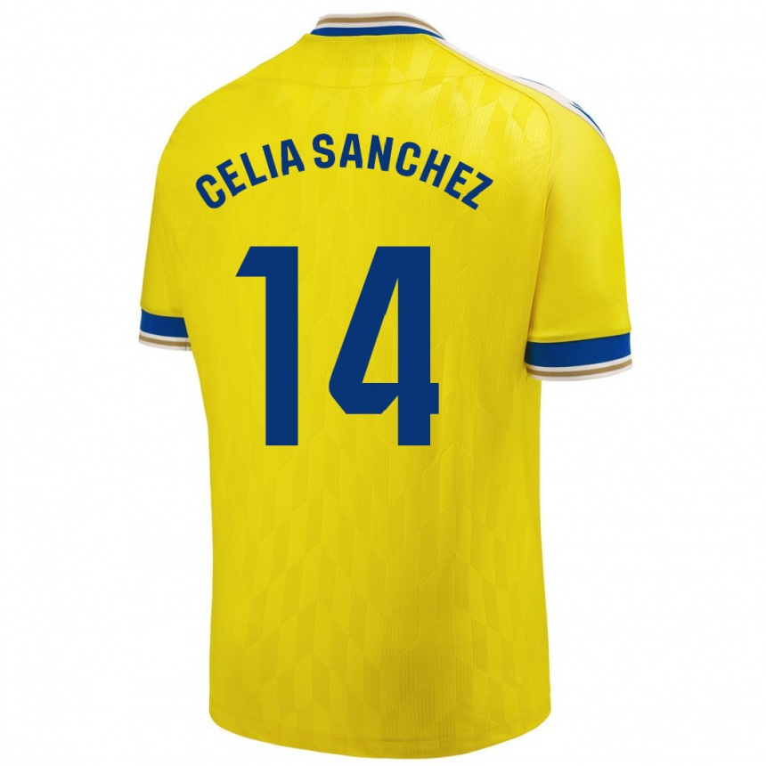 Damen Fußball Celia Sánchez García #14 Gelb Heimtrikot Trikot 2023/24 T-Shirt Luxemburg