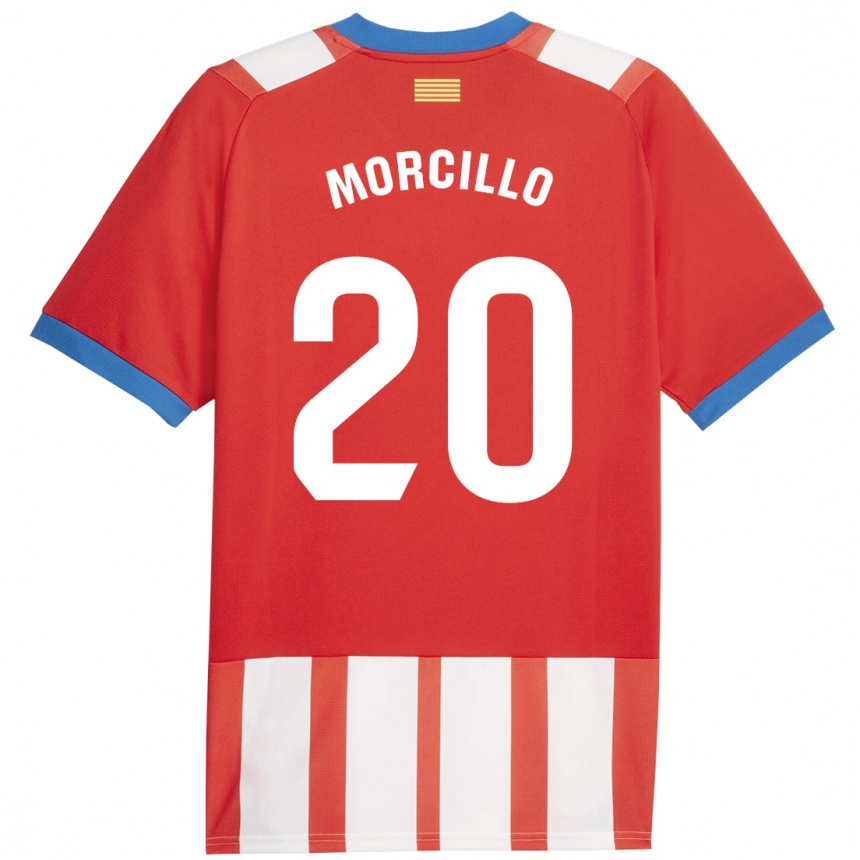 Damen Fußball Luis Morcillo #20 Rot-Weiss Heimtrikot Trikot 2023/24 T-Shirt Luxemburg