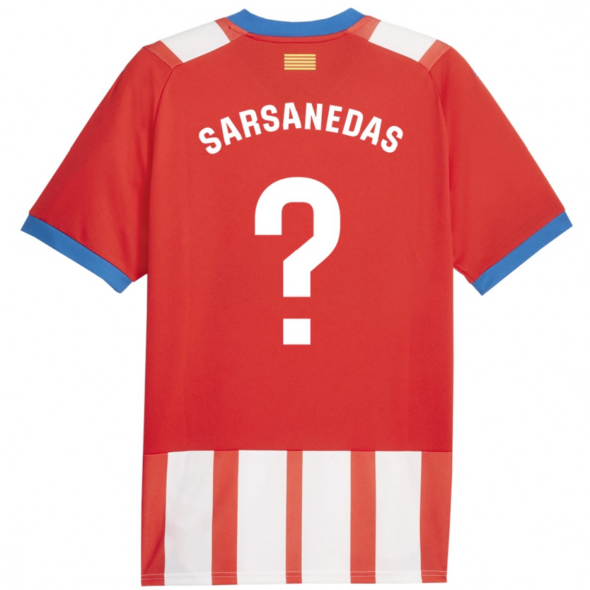 Damen Fußball Joao Sarsanedas #0 Rot-Weiss Heimtrikot Trikot 2023/24 T-Shirt Luxemburg