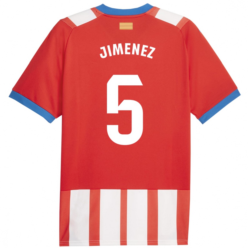 Damen Fußball Ángela Jiménez #5 Rot-Weiss Heimtrikot Trikot 2023/24 T-Shirt Luxemburg